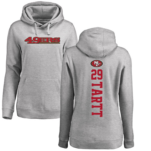 San Francisco 49ers Ash Women Jaquiski Tartt Backer #29 Pullover NFL Hoodie Sweatshirts->san francisco 49ers->NFL Jersey